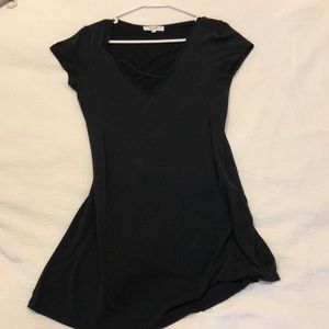 Open chest lace up dress